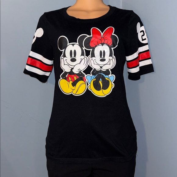 Disney Tops - Disney Mickey & Minnie Mouse Black Graphic T-Shirt